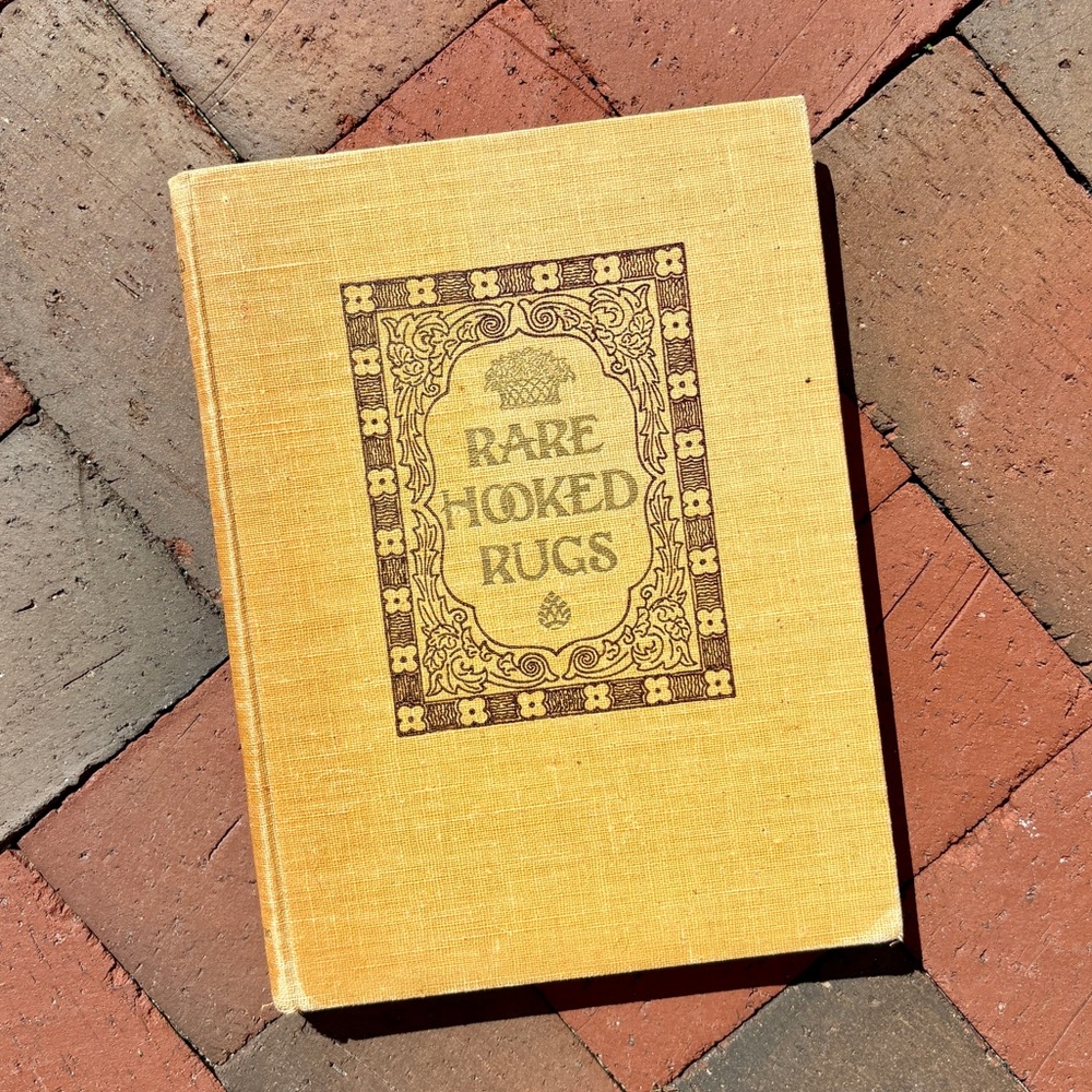 1941 Rare Hooked Rugs Art Nouveau Floral Pattern Sampler Heirloom Colonial Rug